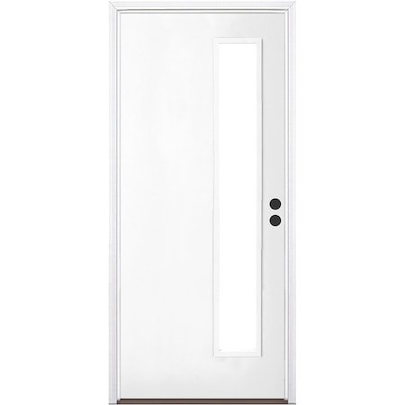 Codel Doors 32" x 80" Primed White Contemporary Exterior Fiberglass Door 2868LHISPCON764SC691615B